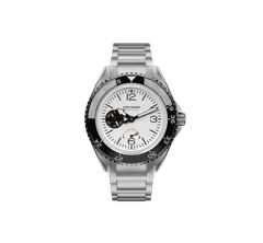 echo/neutra Cristallo Professional Diver with white full-lume dial on the steel bracelet
