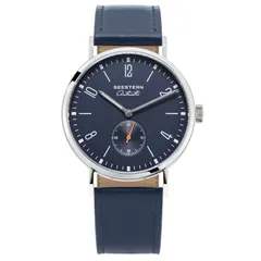 Seestern Original S382.03.E with dark blue dial on blue leather strap