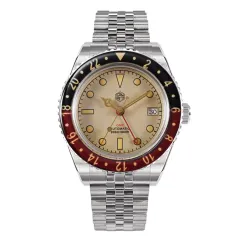San Martin SN005-B3 GMT with aged white dial