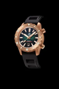 Zelos Abyss 3 3000m Bronze Hunter Green, green fumé dial, bronze bezel