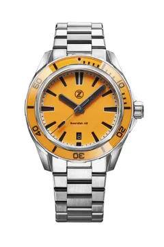 Zelos Swordfish 42mm, fully lumed orange dial and bezel