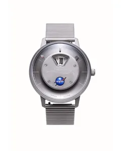 Anicorn Europa Clipper Mission Exploration Watch with a sculpted grey dial and NASA badge on a steel mesh strap