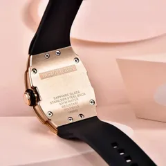 Pagani Design PD-YS013 caseback held by screws, engraved "Sapphire glass, stainless steel back, 5ATM water resistant, PD-YS013"