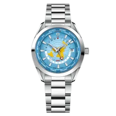 Pagani Design PD-1788 GMT with light blue world-map dial