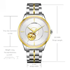 Cadisen C8158 dimension drawing (42mm, 11.5mm thick, 21mm strap, 142g)