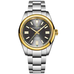 Pagani Design PD-1831 with anthracite dial and gold-tone bezel on Oyster-style bracelet