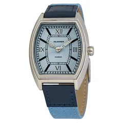 Islander Astoria tonneau dress watch ISL-263 with textured pale blue dial on blue strap