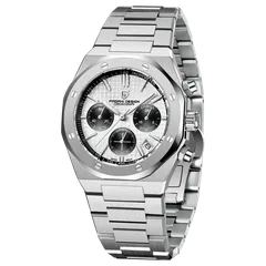 Pagani Design PD-1707 with white dial and black sub-dials on steel bracelet