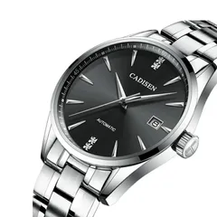 Cadisen C1033 with black sunburst dial on a steel bracelet