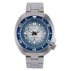 Heimdallr Titanium Turtle 6105 with light blue dial on titanium bracelet