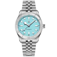 Pagani Design PD-1812 with textured sky-blue dial and steel-tone bezel