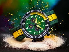 Lüm-Tec RPM 3 on a green and yellow nylon strap