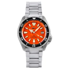 Heimdallr Titanium SKX007 with orange dial on titanium bracelet