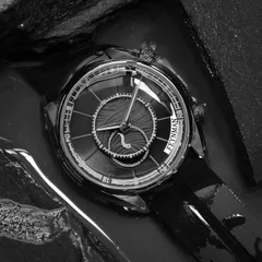 Feynman Cove Shadow, black sunburst dial with black lume