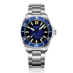 Aquatico Ocean Diver Tritium with blue dial and blue bezel