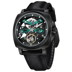Pagani Design PD-YS017 with green bridges in a black-coated case