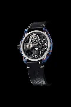Zelos Mirage Tourbillon blue Ti-Damascus, sapphire display caseback