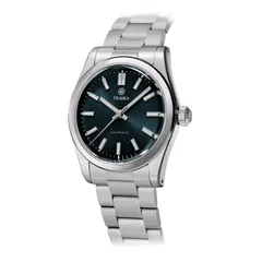 Traska Commuter 36, blue dial, three-quarter view