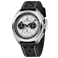 Pagani Design PD-1782 with white dial on black perforated leather strap