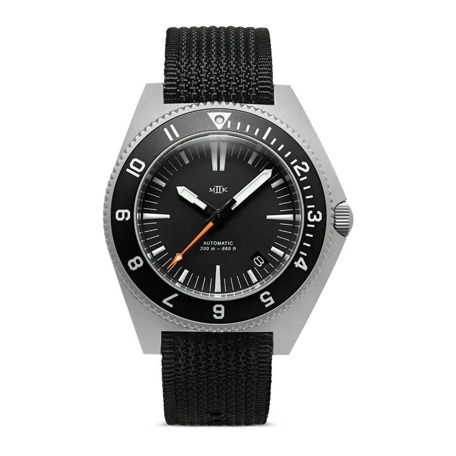 MKII Paradive Gen 3 Type XIII Date with 12-hour aluminium bezel on a black Nytex strap