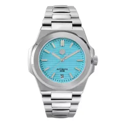 San Martin SN0076G with matte light blue dial and date