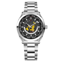 Pagani Design PD-1788 GMT with dark grey world-map dial