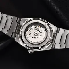 Pagani Design PD-1753 display caseback engraved Water resistant 100M, showing a movement signed NH35A