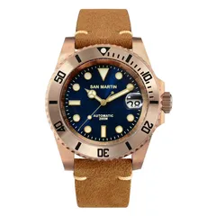 San Martin SN017-Q-35 bronze diver with blue dial
