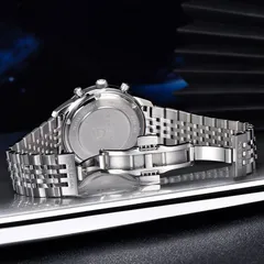 Pagani Design PD-1827 multi-row steel bracelet with butterfly clasp signed Pagani Design