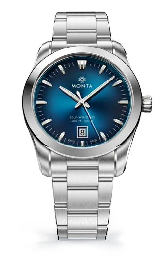 Monta Noble, blue dégradé dial, on bracelet