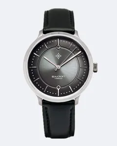 Beaucroft Signature with Slate Grey fumé dial on black leather strap