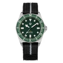 Watchdives EXD-40 natural titanium case with green dial