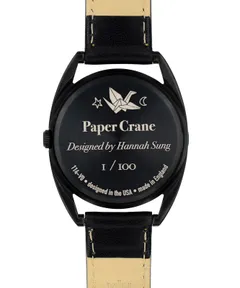 Mr Jones Paper Crane Limited Edition caseback engraved with a paper crane, the edition number and 114-V0