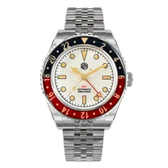 San Martin SN005-G2-GMT with enamel white dial