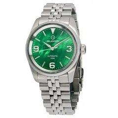 Islander Manhasset with green mother-of-pearl 3-6-9 dial on 5-link steel bracelet