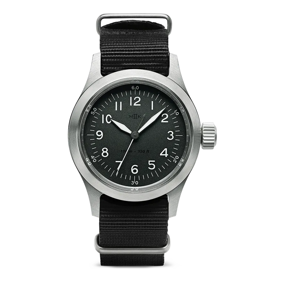 MKII Cruxible Type A-11 Non-date on a black UK MoD style strap