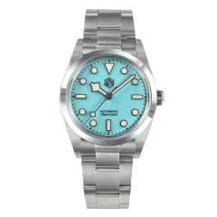 San Martin SN021-G-B3 with light blue dial and snowflake hands