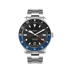 Vaer G5 Meridian Navy/Black GMT 39mm on steel bracelet