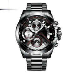 Cadisen C9016 with black dial in a black case on a black steel bracelet