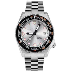 Seestern S407-600T.SC with silver dial and black ceramic bezel on steel bracelet