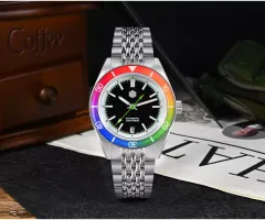 San Martin SN0116-B1 with black dial and rainbow ceramic bezel