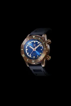 Zelos Abyss 2 3000m Bronze, blue sunburst dial, bronze bezel