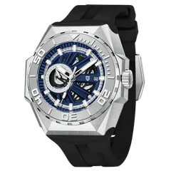 Pagani Design PD-YS007 with blue dial and steel bezel on black strap
