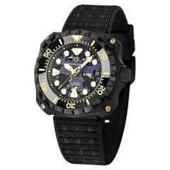Pagani Design PD-YN009 with black-coated case and dark camouflage dial on black strap