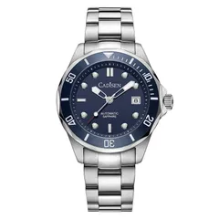 Cadisen C8201 with plain blue dial and blue bezel