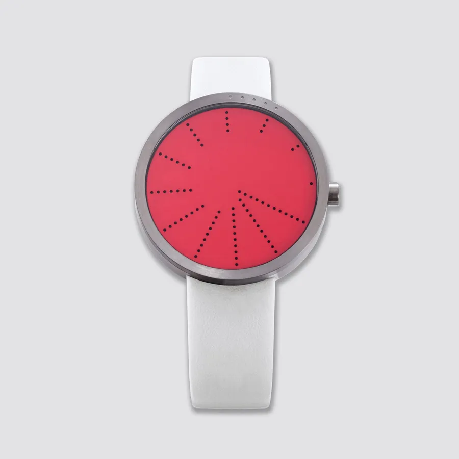 Anicorn TTT#2 Order watch, red, with a perforated rotating dial and no hands