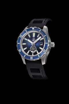 Zelos Abyss 3 3000m Steel Turbine Midnight Blue on rubber strap