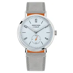 Seestern Original S382.01.G with light blue dial on grey leather strap