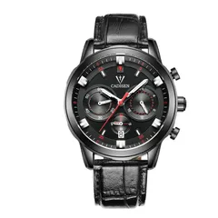 Cadisen C9011M all black on a black leather strap