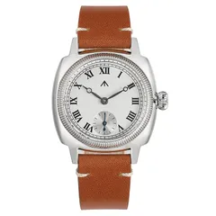 Militado ML03 with white Roman-numeral dial and Breguet hands on brown leather strap